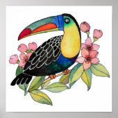 Toucan-Vogel mit Blume Poster (Vorne)
