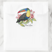 Toucan-Vogel mit Blume Runder Aufkleber (Tasche)
