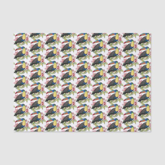 Toucan-Vogel mit Blume Seidenpapier (Vorderseite)