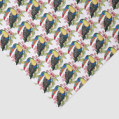 Toucan-Vogel mit Blume Seidenpapier (Ausschnitt)