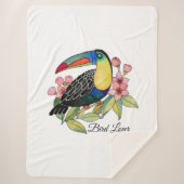 Toucan-Vogel mit Blume Sherpadecke (Vorderseite)