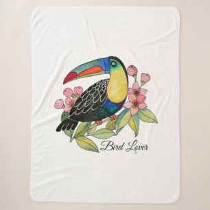 Toucan-Vogel mit Blume Sherpadecke