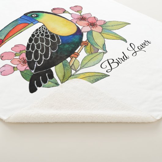 Toucan-Vogel mit Blume Sherpadecke (3/4)
