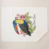 Toucan-Vogel mit Blume Sherpadecke (Vorderseite (Horizontal))