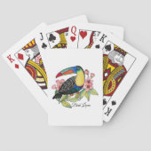 Toucan-Vogel mit Blume Spielkarten (Rückseite)