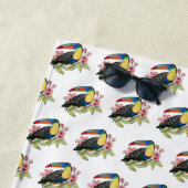 Toucan-Vogel mit Blume Strandtuch (Beispiel)