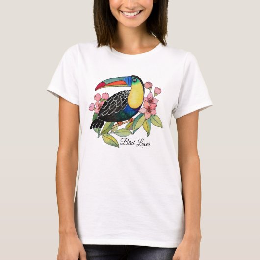 Toucan-Vogel mit Blume T-Shirt (Vorderseite)