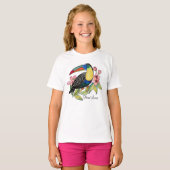 Toucan-Vogel mit Blume T-Shirt (Vorne ganz)