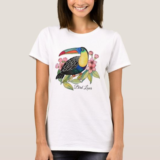 Toucan-Vogel mit Blume T-Shirt (Vorderseite)