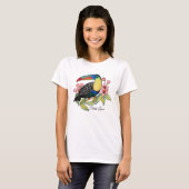 Toucan-Vogel mit Blume T-Shirt (Vorne ganz)