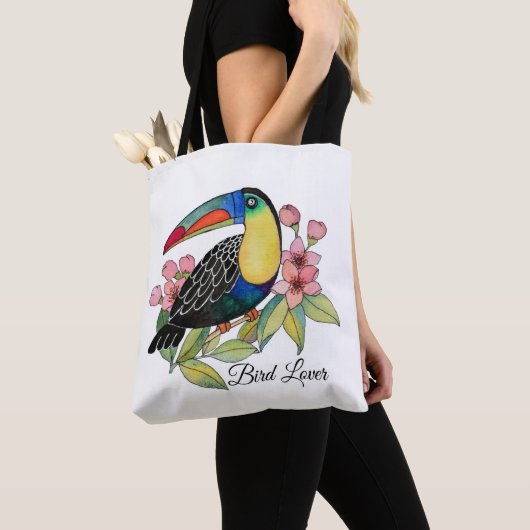 Toucan-Vogel mit Blume Tasche (Von Nahem)