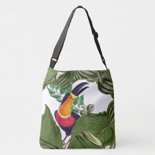 Toucan Vogel-Tier-Tier-Blätter-Taschen-Tasche Tragetaschen Mit Langen Trägern