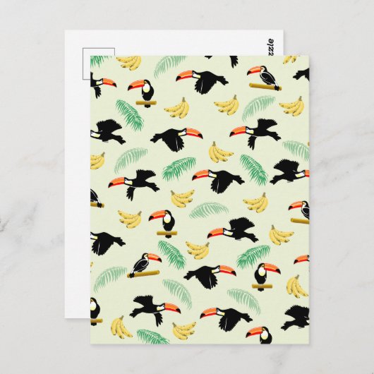 Toucan-Vogelfruchtmuster Postkarte (Vorne/Hinten)