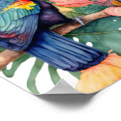 Toucan Wandkunst mit tropischen Blume drucken Poster (Ecke)