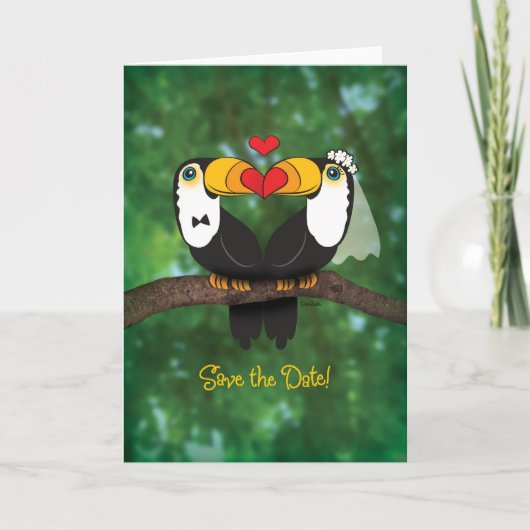 Toucan Wedding Save the Date Grußkarte Ankündigung (Vorderseite)