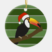 Toucan Weihnachtsmannmütze - WeihnachtsSpecial Keramik Ornament (Vorne)