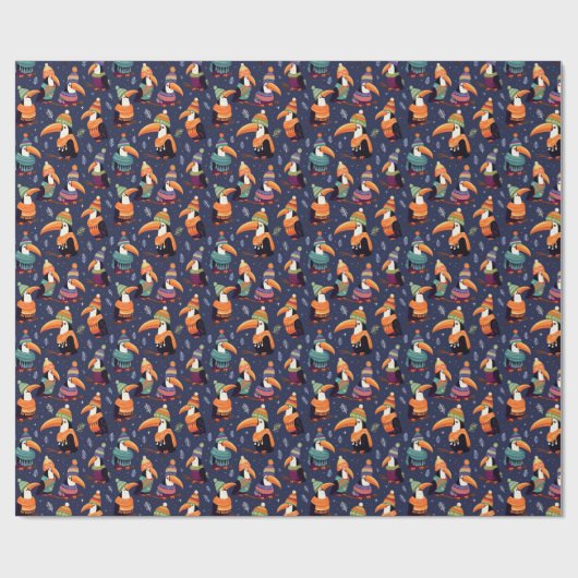 Toucan Weihnachtswrapping Paper Geschenkpapier (Flach)