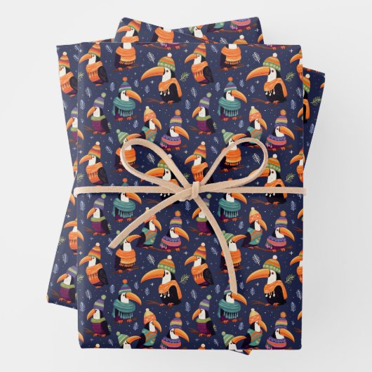Toucan Weihnachtswrapping Paper Geschenkpapier Set (Beispiel)