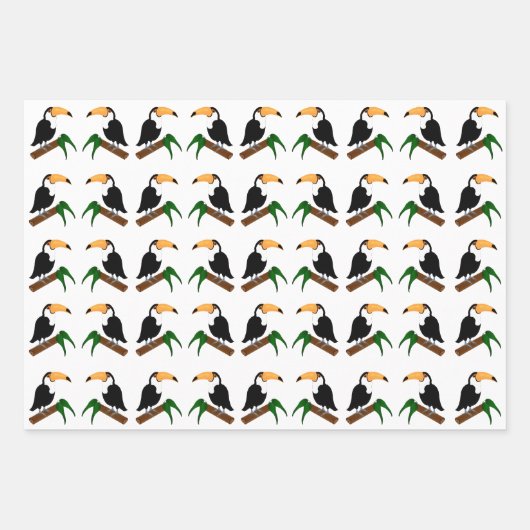 Toucan Wrapping Paper Sheets Geschenkpapier Set (Vorderseite)