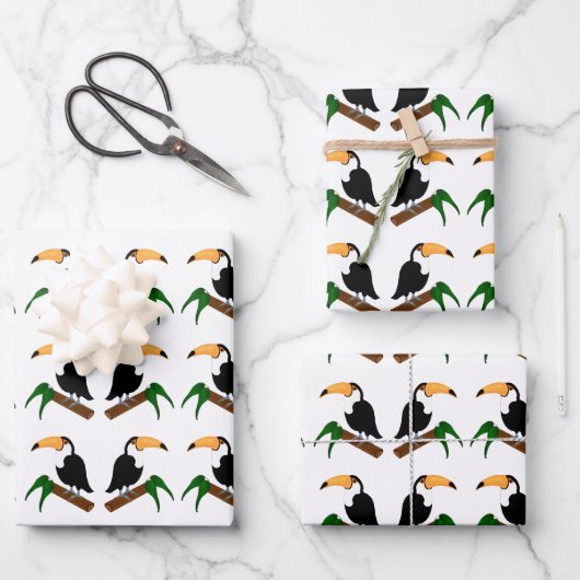 Toucan Wrapping Paper Sheets Geschenkpapier Set (Vorderseite)