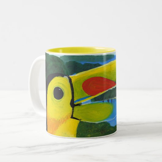 Toucan Zweifarbige Tasse (Vorderseite Links)