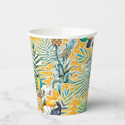 Toucans and Pineapples Luau Cups Pappbecher (Links)