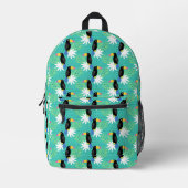 Toucans auf Aquamarin Bedruckter Rucksack (Vorderseite)