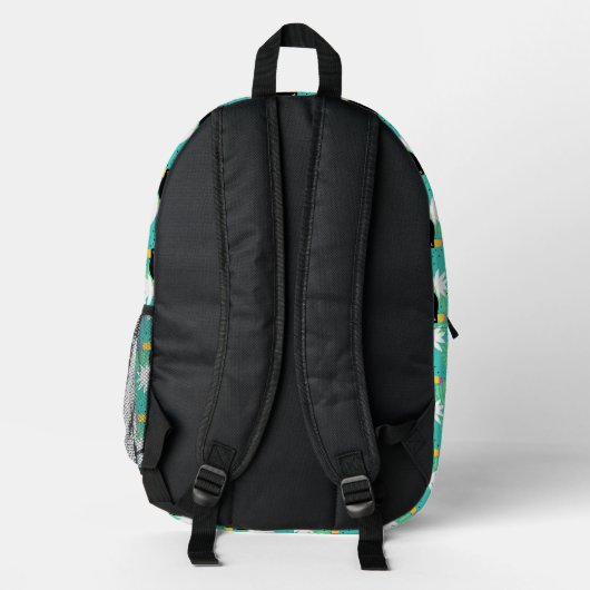 Toucans auf Aquamarin Bedruckter Rucksack (Rückseite)