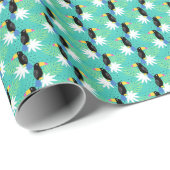 Toucans auf Aquamarin Geschenkpapier (Rolleneckpunkt)