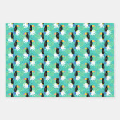 Toucans auf Aquamarin Geschenkpapier Set (Vorderseite 2)