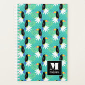 Toucans auf Aquamarin | Monogramm Planer (Vorderseite)