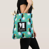 Toucans auf Aquamarin | Monogramm Tasche (Von Nahem)