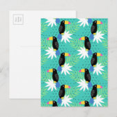 Toucans auf Aquamarin Postkarte (Vorne/Hinten)