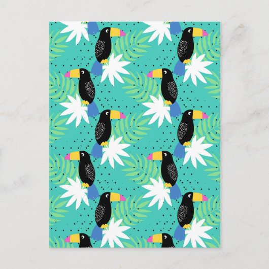 Toucans auf Aquamarin Postkarte (Vorderseite)