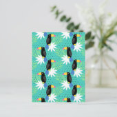 Toucans auf Aquamarin Postkarte (Stehend Vorderseite)