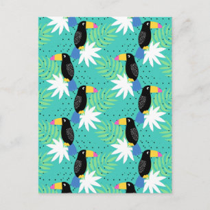 Toucans auf Aquamarin Postkarte