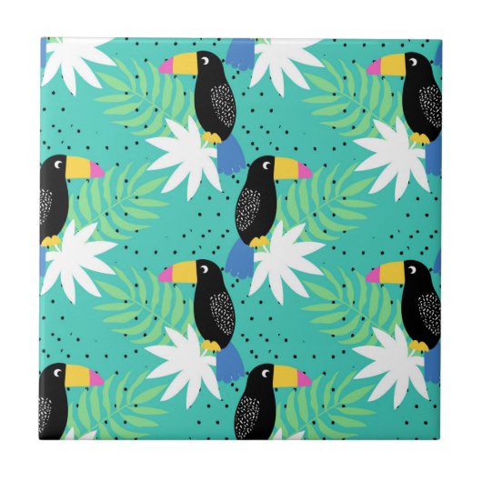 Toucans auf aquamarinem fliese (Vorderseite)