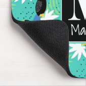 Toucans auf aquamarinem | Monogramm Mousepad (Ecke)