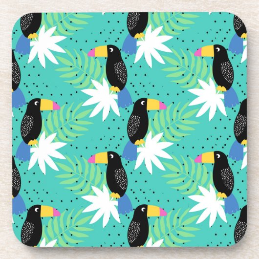 Toucans auf aquamarinem untersetzer (Vorderseite)