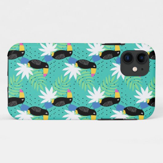 Toucans auf Aquamarinen Case-Mate iPhone Hülle (Rückseite (Horizontal))