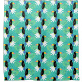Toucans auf Aquamarinen Duschvorhang (Vorderseite)