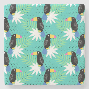 Toucans auf Aquamarinen Steinuntersetzer
