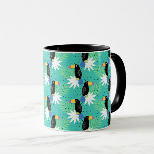 Toucans auf Aquamarinen Tasse (VorderseiteRechts)
