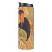 Toucans auf Ästen, nahtlos tropisches Muster. Thermosbecher (Nach rechts gedreht)