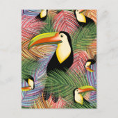 Toucans auf dem Dschungel Exotic Summer Pattern Postkarte (Vorderseite)