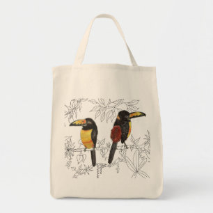 Toucans auf einer Grocerei-Tasche Tragetasche