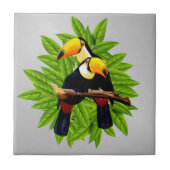 Toucans Exotic Birds on Silver Fliese (Vorderseite)