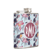 Toucans mit exotischem Monogramm der Blumen-| Flachmann (Rechts)