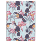 Toucans mit exotischem Monogramm der Blumen-| Klemmbrett (Rückseite)