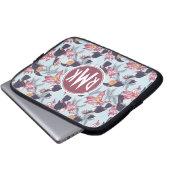Toucans mit exotischem Monogramm der Blumen-| Laptopschutzhülle (Vorne Knopf)